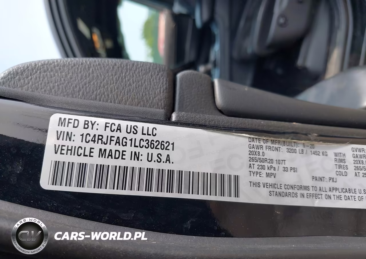2020 Jeep Grand Cherokee Altitude 4X4 VIN:1C4RJFAG1LC362621 - 9