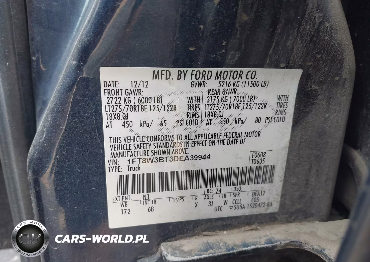 2013 Ford F-350 Lariat VIN:1FT8W3BT3DEA39944 - 8