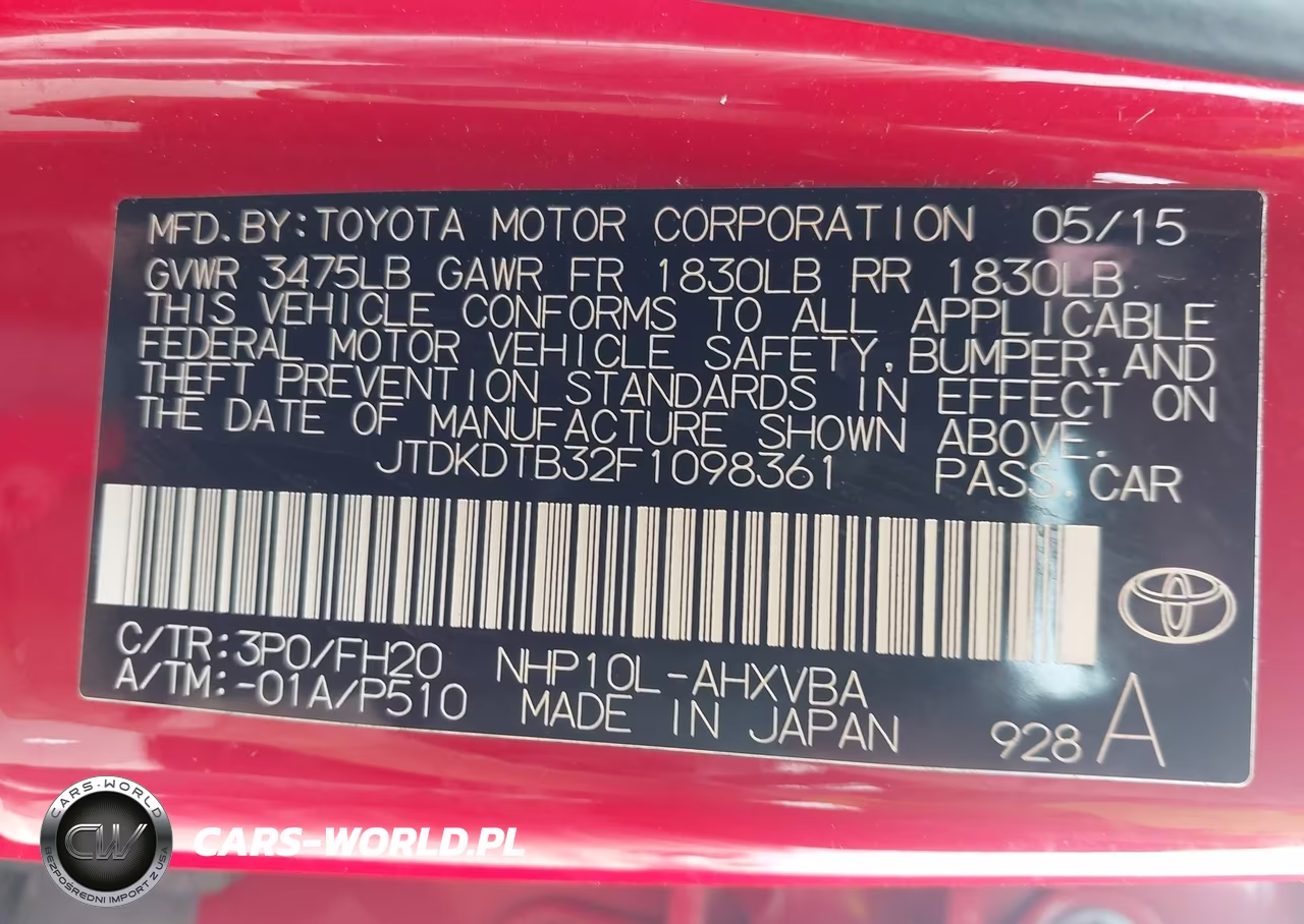 2015 Toyota Prius C One VIN:JTDKDTB32F1098361 - 17