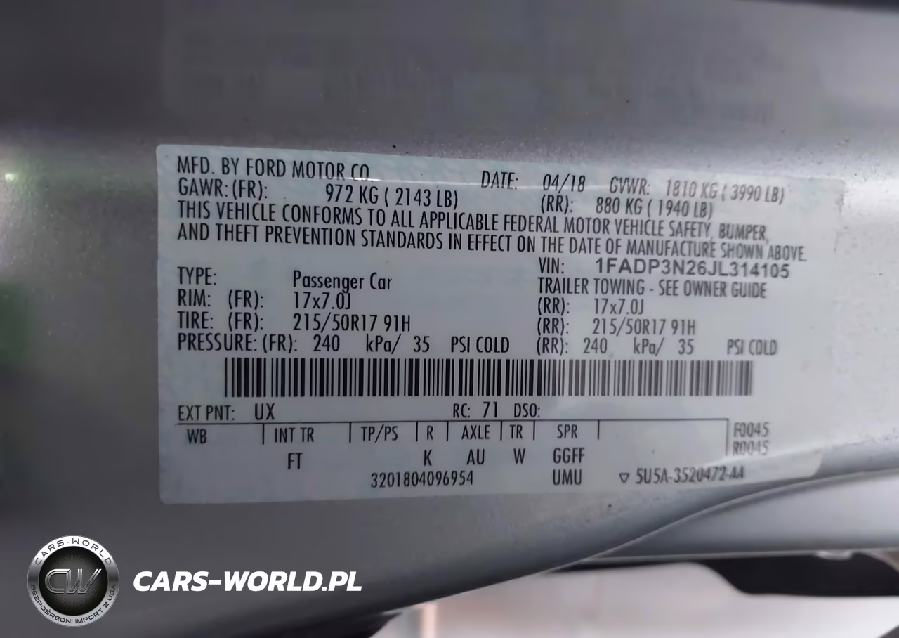 2018 Ford Focus Titanium VIN:1FADP3N26JL314105 - 9