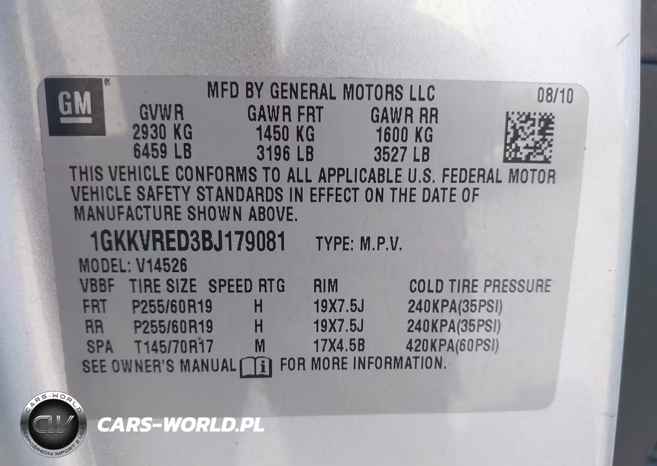 2011 GMC Acadia Slt-1 VIN:1GKKVRED3BJ179081 - 9