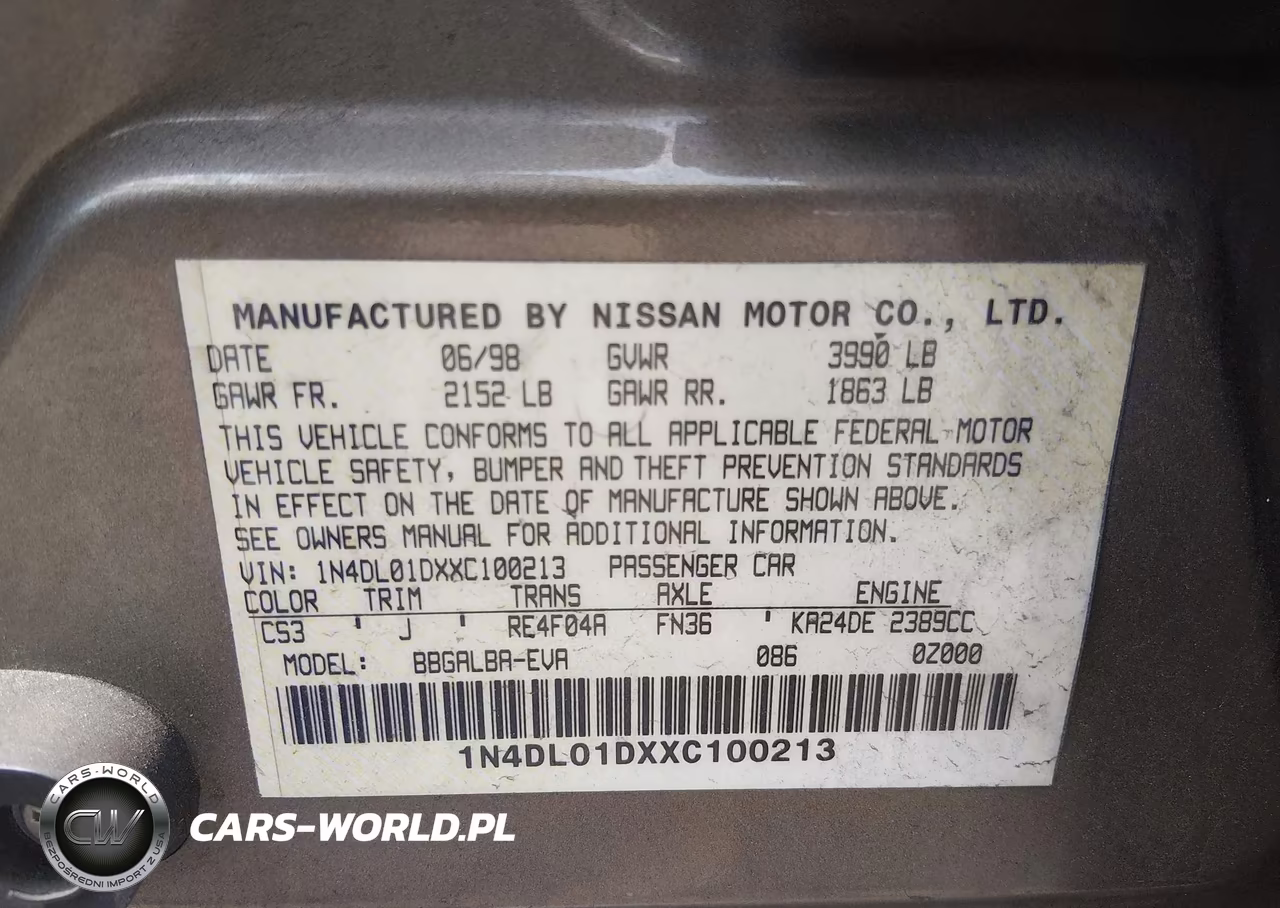 1999 Nissan Altima Gle-Gxe-Se-Se-L-Xe VIN:1N4DL01DXXC100213 - 9