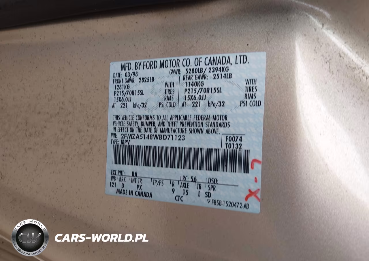 1998 Ford Windstar Gl-Limited-Lx VIN:2FMZA5148WBD71123 - 9