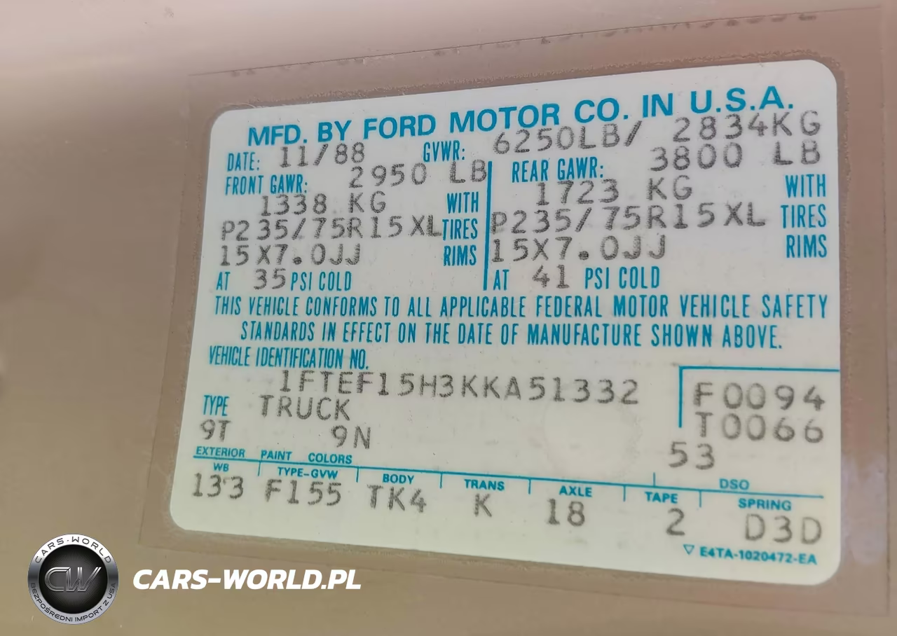 1989 Ford F150 VIN:1FTEF15H3KKA51332 - 9
