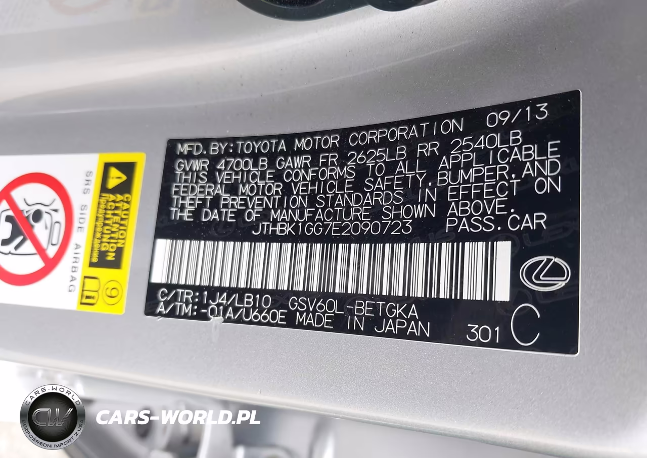 2014 Lexus Es 350 VIN:JTHBK1GG7E2090723 - 9