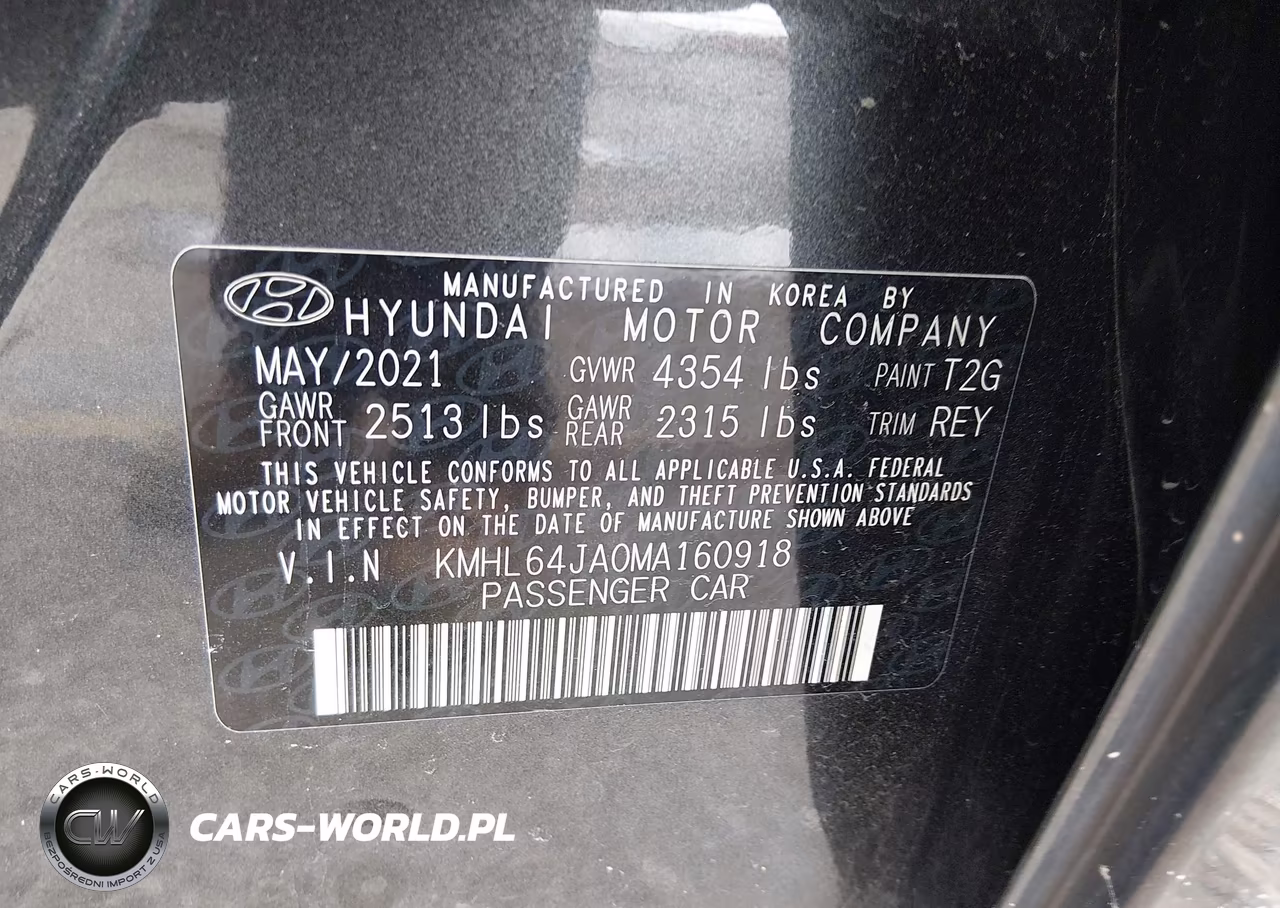 2021 Hyundai Sonata Sel VIN:KMHL64JA0MA160918 - 9
