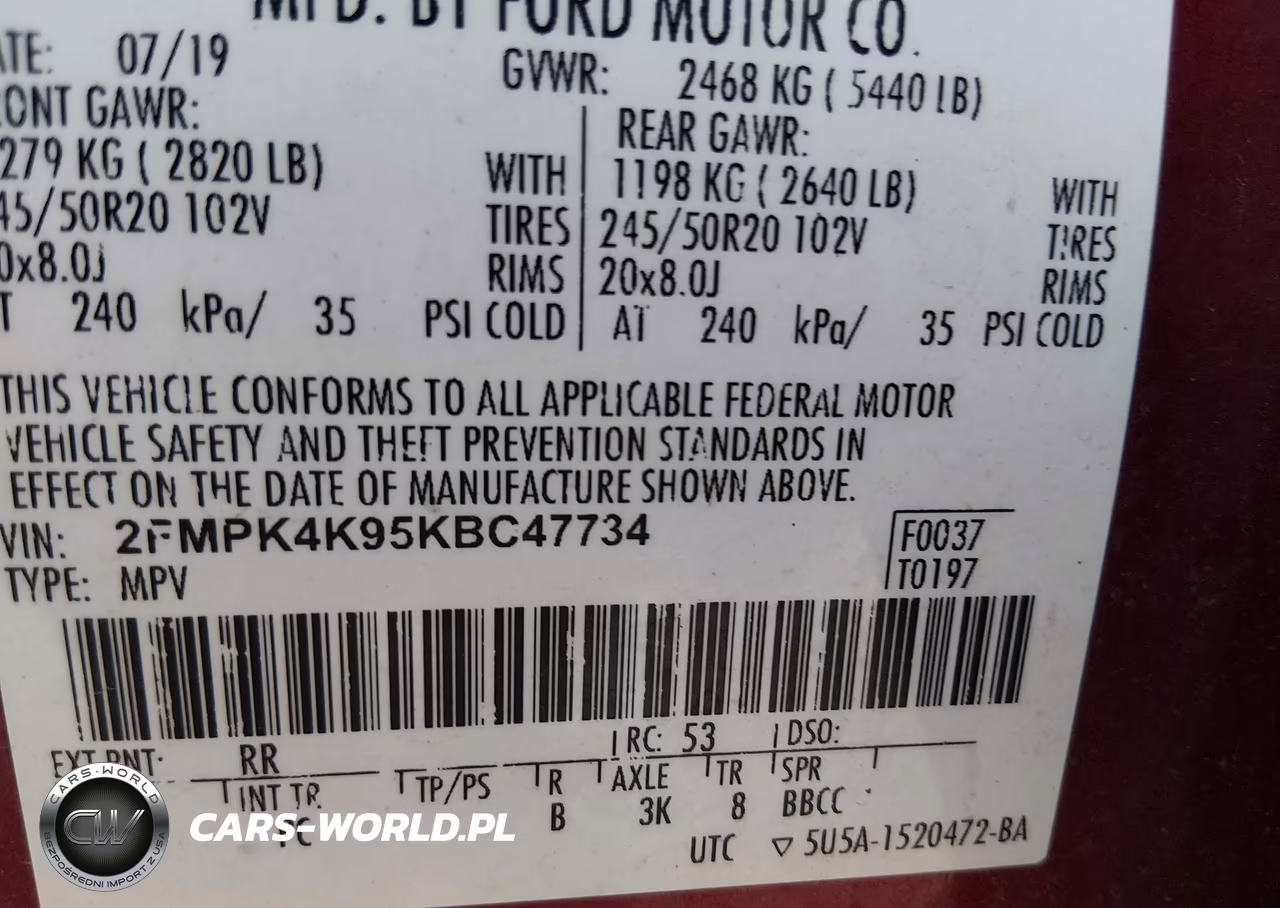 2019 Ford Edge Titanium VIN:2FMPK4K95KBC47734 - 9