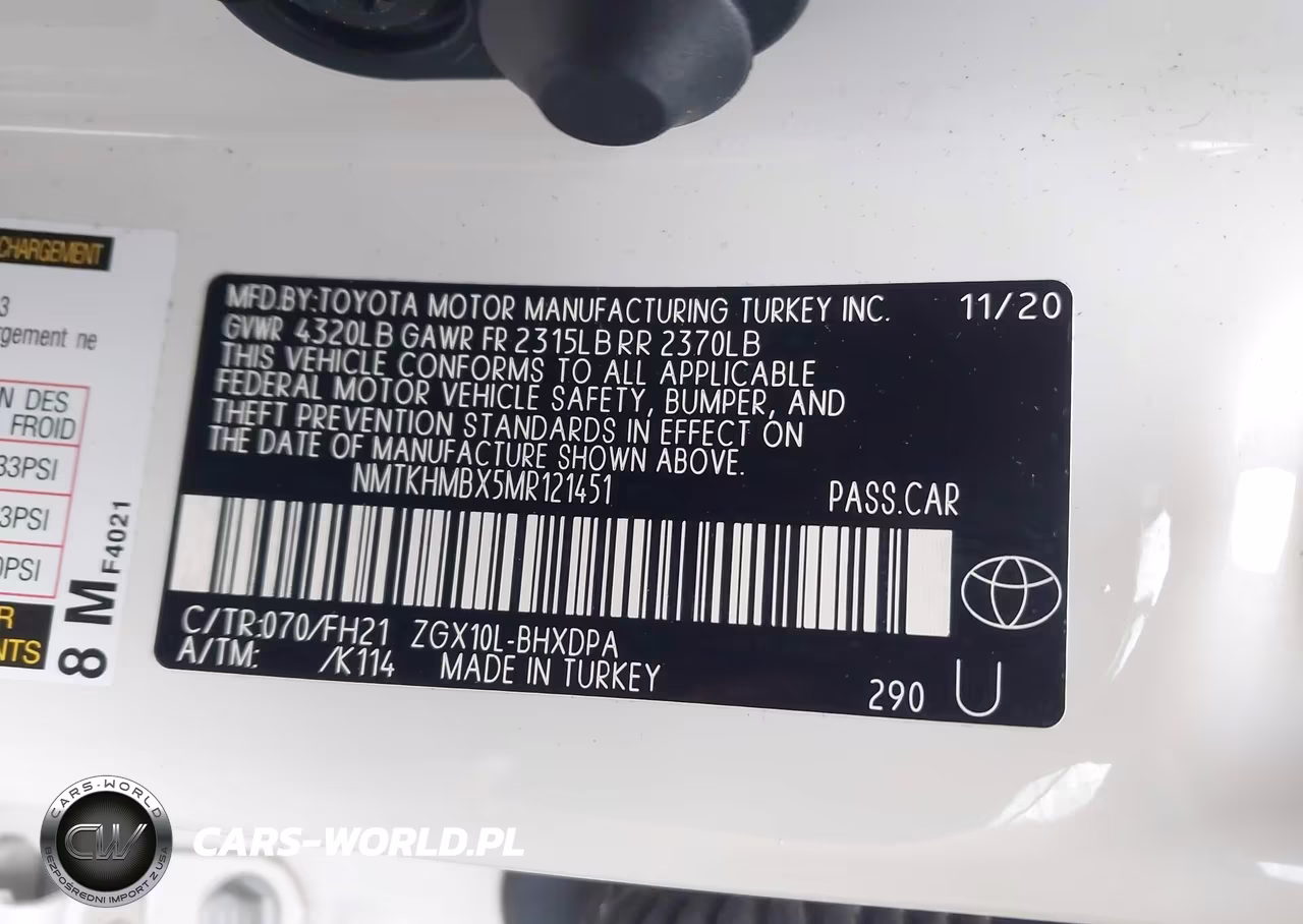 2021 Toyota C-Hr Le VIN:NMTKHMBX5MR121451 - 9