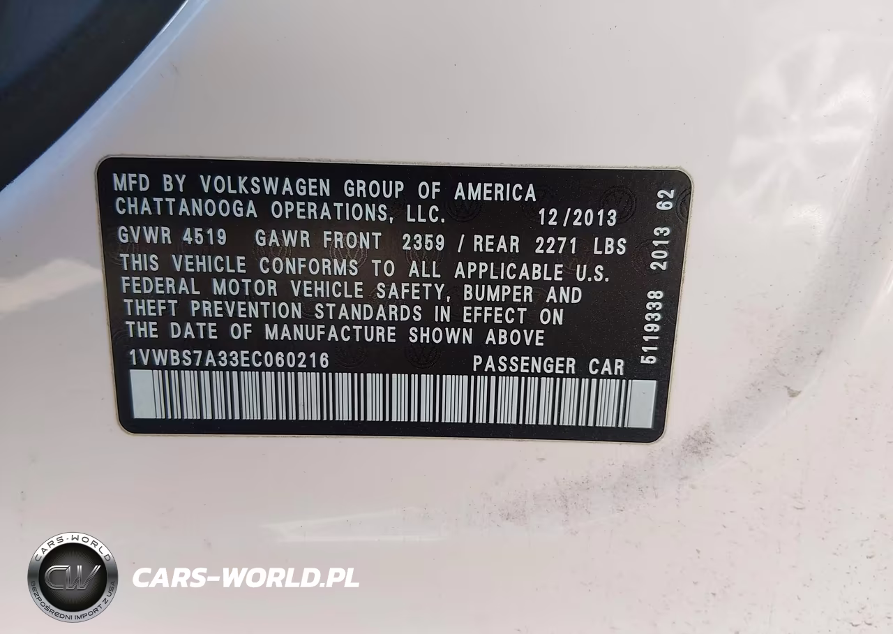 2014 Volkswagen Passat 1.8T Se VIN:1VWBS7A33EC060216 - 9