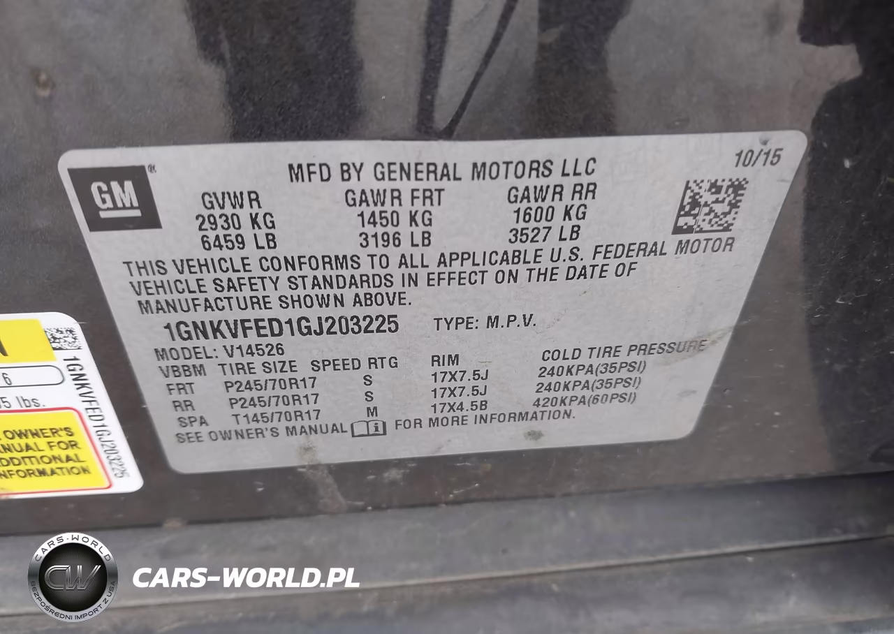 2016 Chevrolet Traverse Ls VIN:1GNKVFED1GJ203225 - 9
