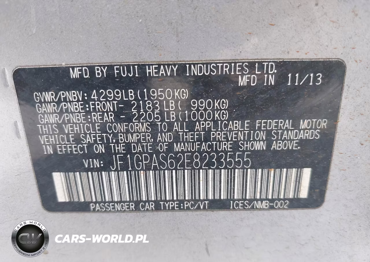 2014 Subaru Impreza 2.0I Sport Limited VIN:JF1GPAS62E8233555 - 9
