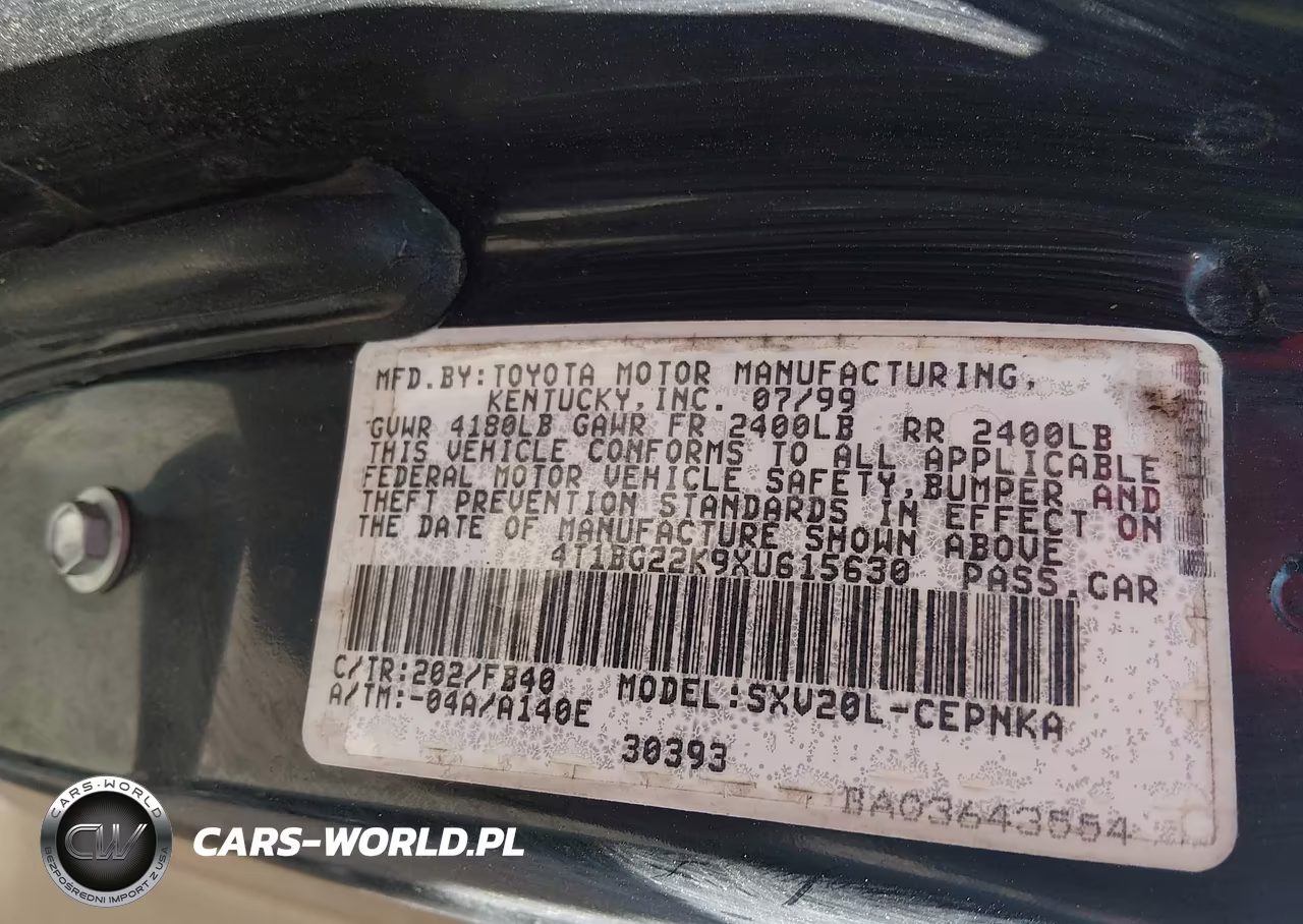 1999 Toyota Camry Le VIN:4T1BG22K9XU615630 - 9