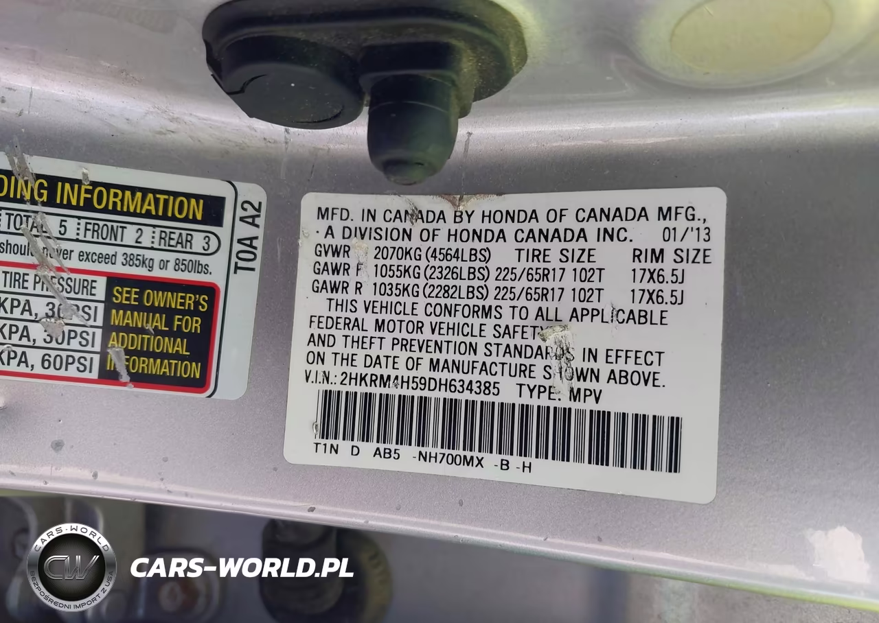2013 Honda Cr-V Ex VIN:2HKRM4H59DH634385 - 9