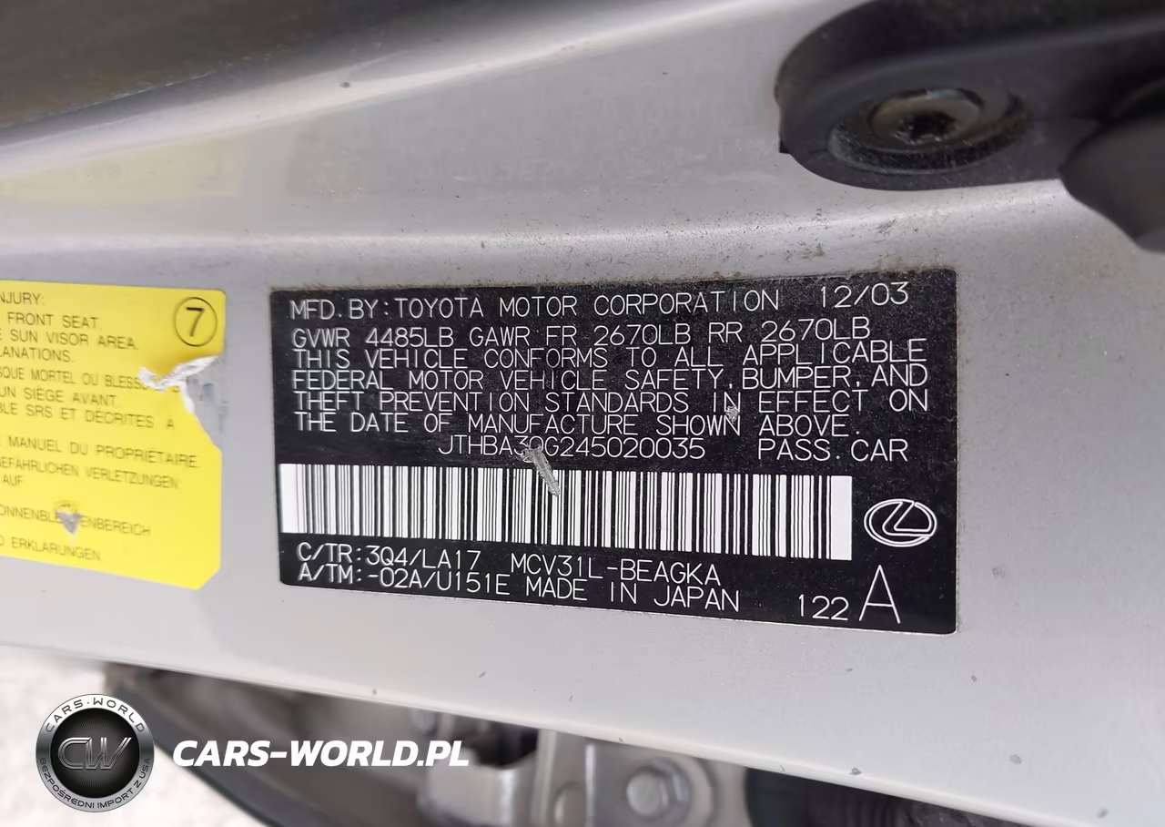 2004 Lexus Es 330 VIN:JTHBA30G245020035 - 9