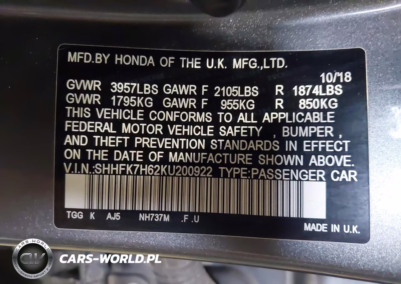2019 Honda Civic Ex VIN:SHHFK7H62KU200922 - 17