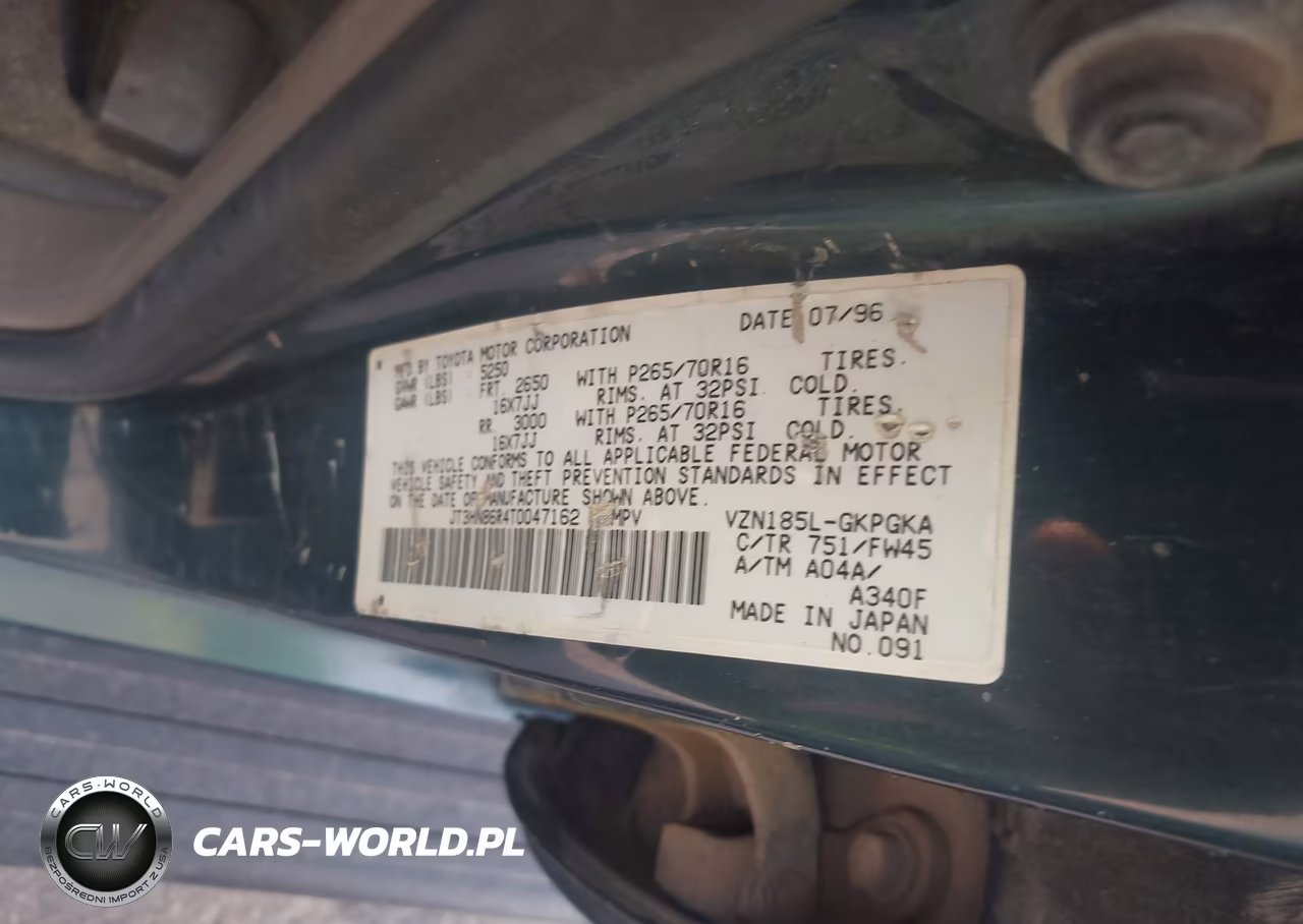 1996 Toyota 4Runner Sr5 VIN:JT3HN86R4T0047162 - 9