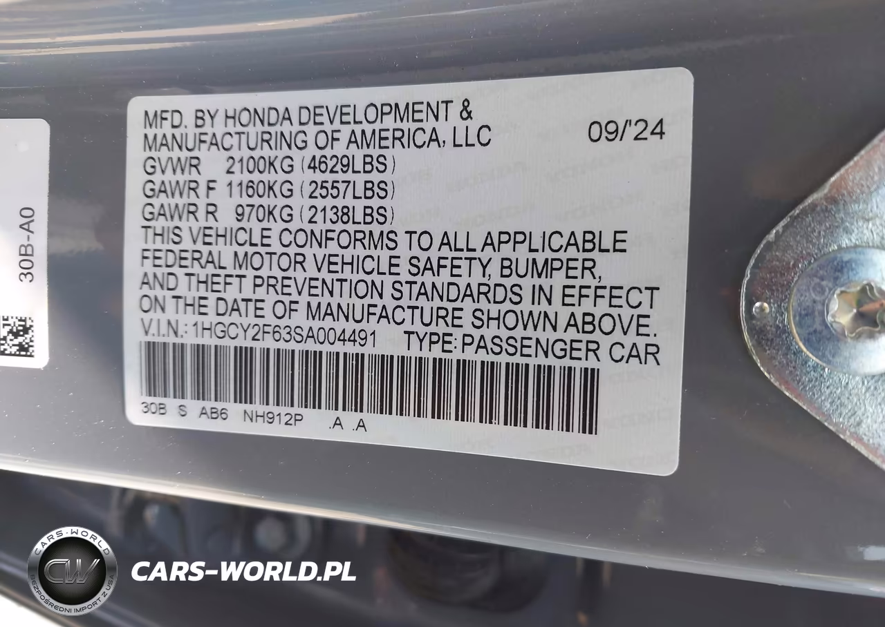 2025 Honda Accord Hybrid Ex-L VIN:1HGCY2F63SA004491 - 9
