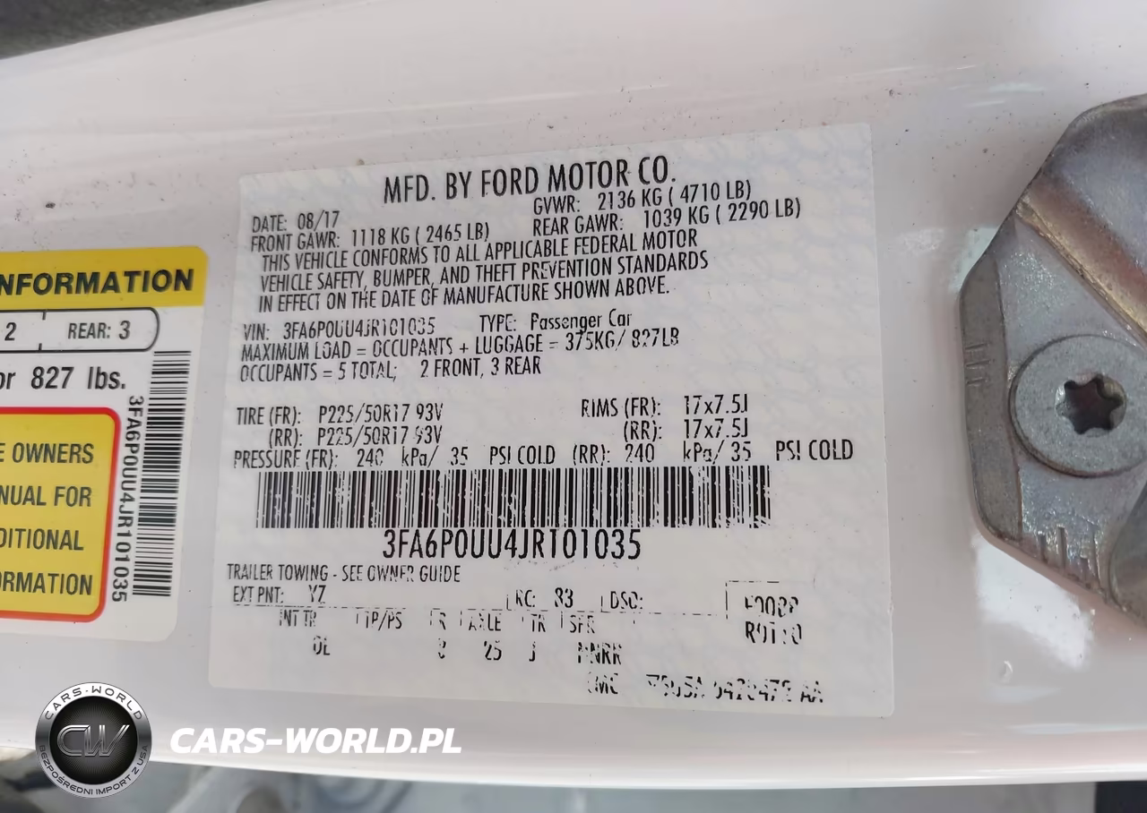 2018 Ford Fusion Hybrid S VIN:3FA6P0UU4JR101035 - 9