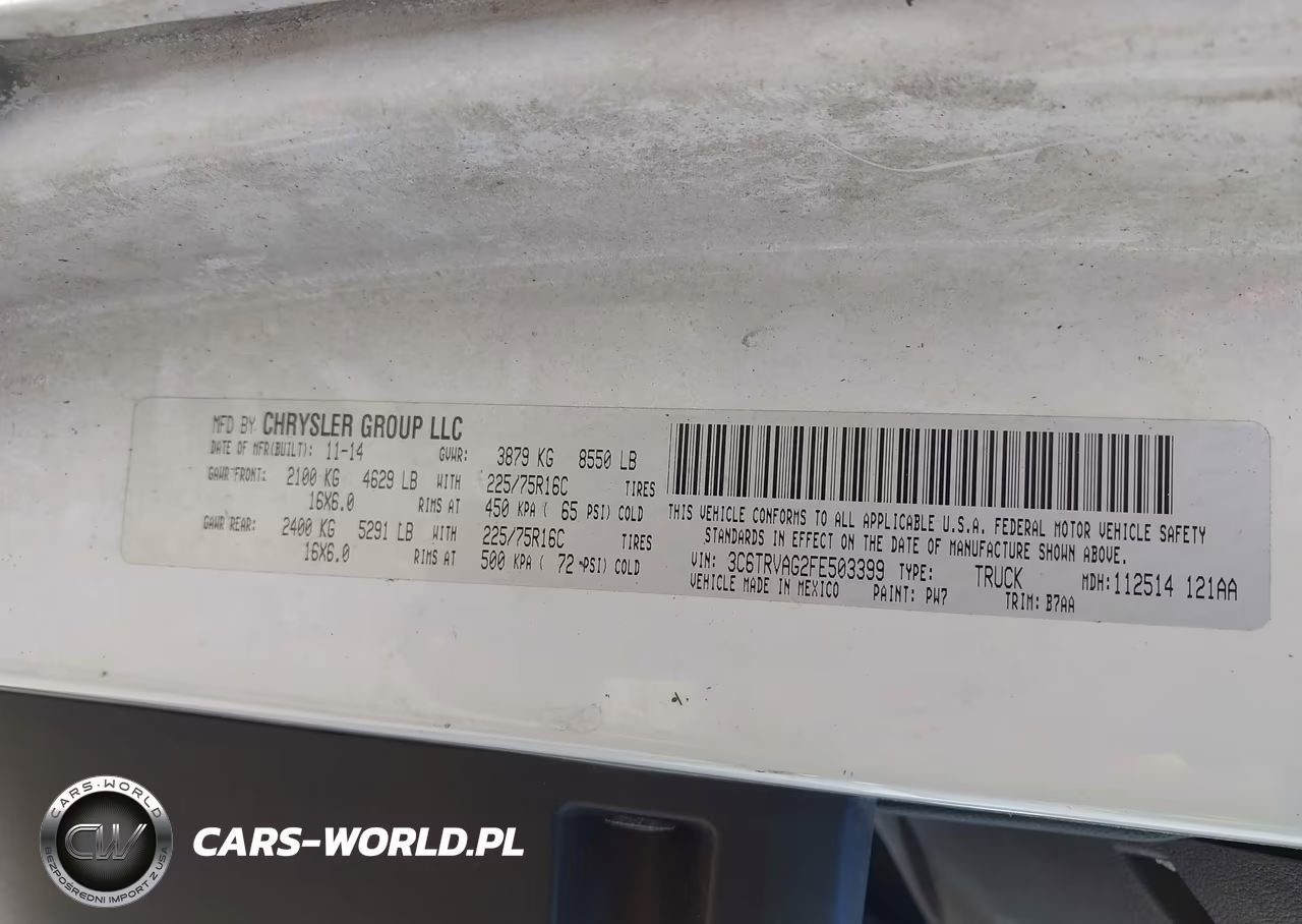 2015 Ram Promaster 1500 Low Roof VIN:3C6TRVAG2FE503399 - 9