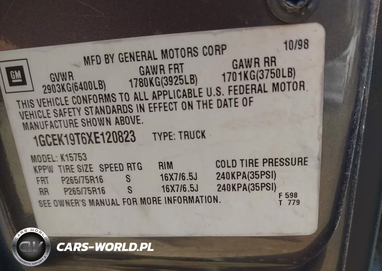 1999 Chevrolet Silverado 1500 Lt VIN:1GCEK19T6XE120823 - 9