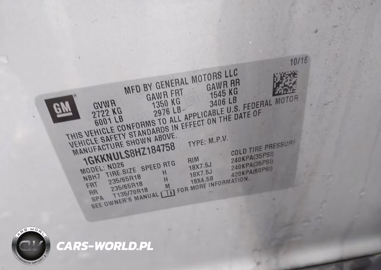 2017 GMC Acadia Slt-1 VIN:1GKKNULS8HZ184758 - 9