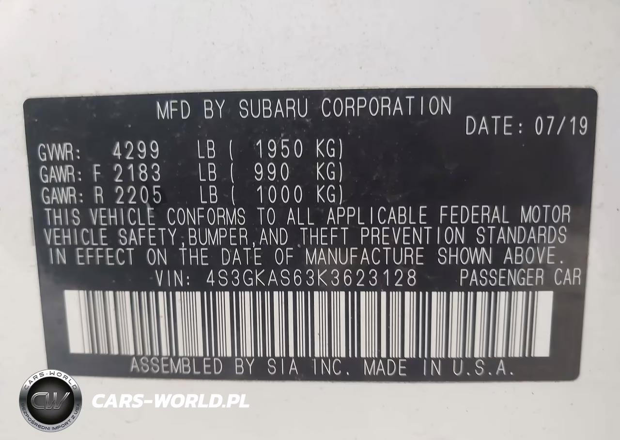 2019 Subaru Impreza 2.0I Limited VIN:4S3GKAS63K3623128 - 9