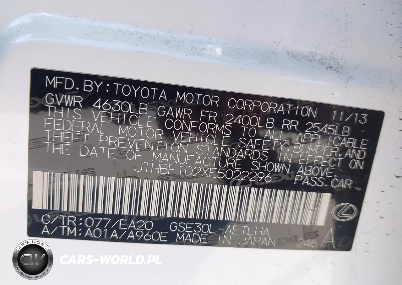 2014 Lexus Is 250 VIN:JTHBF1D2XE5022296 - 9