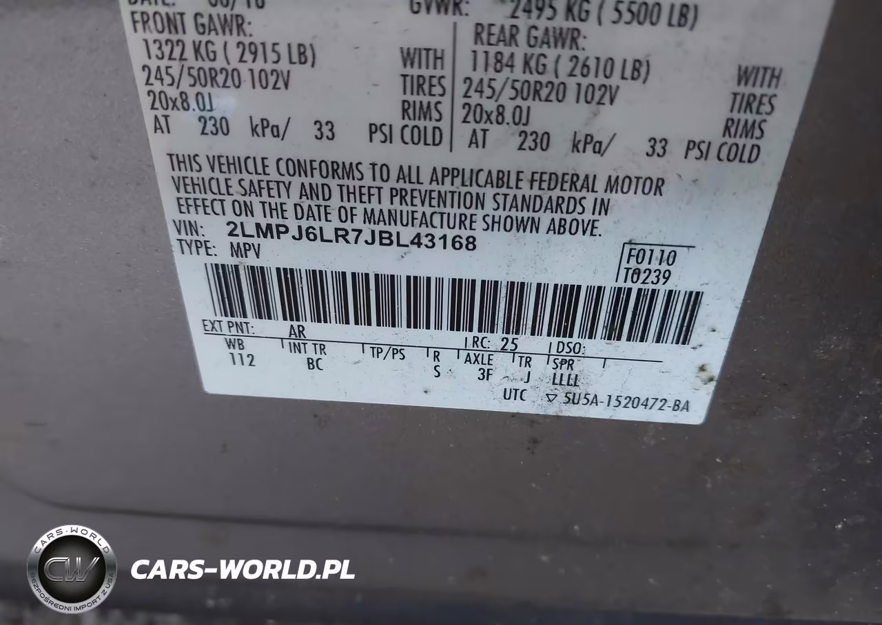 2018 Lincoln Mkx Reserve VIN:2LMPJ6LR7JBL43168 - 9