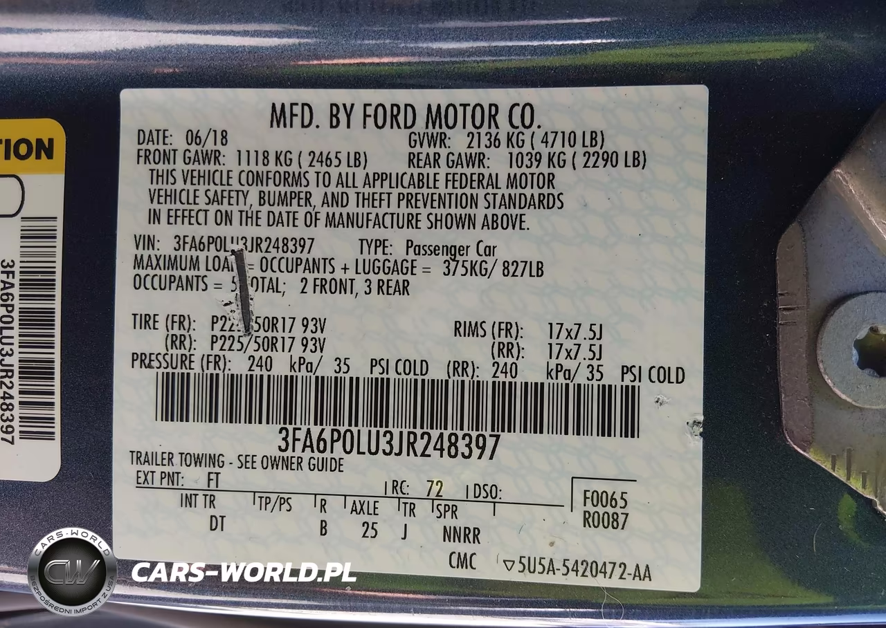 2018 Ford Fusion Hybrid Se VIN:3FA6P0LU3JR248397 - 9