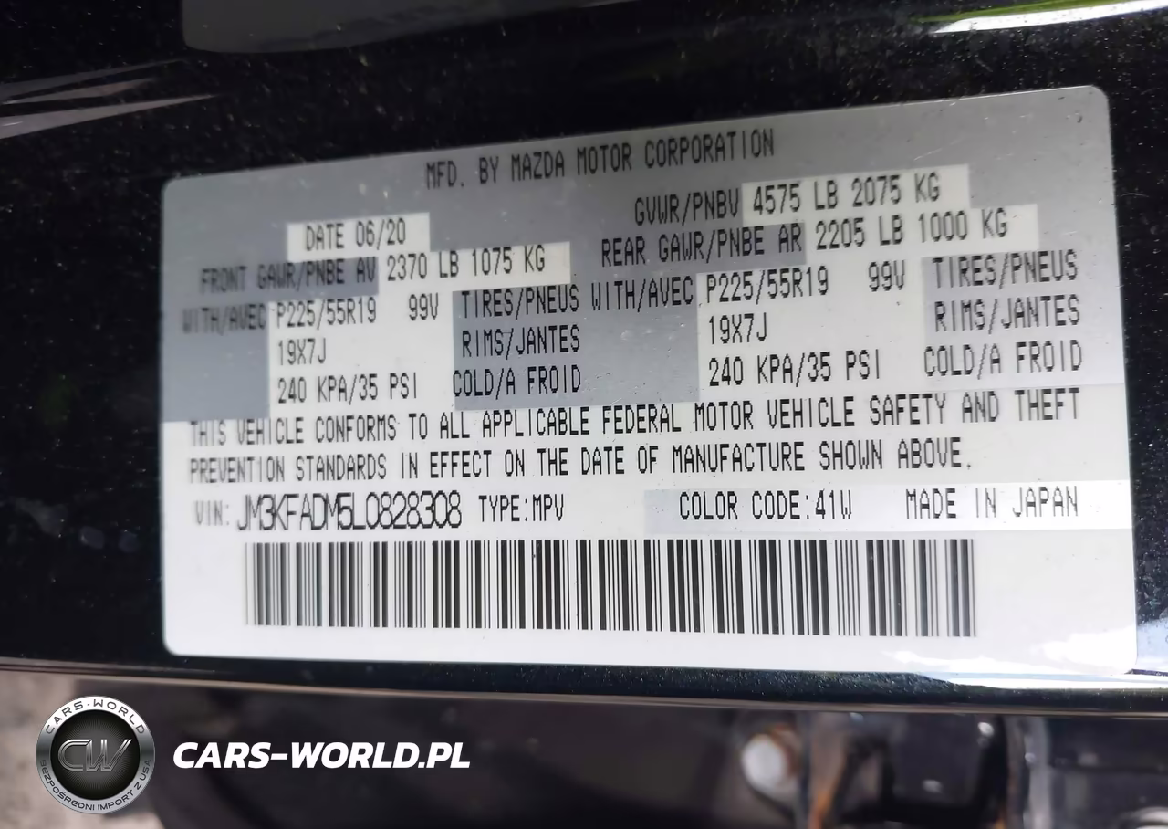 2020 Mazda Cx-5 Grand Touring VIN:JM3KFADM5L0828308 - 9