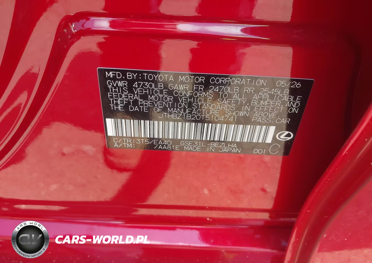 2026 Lexus Is 350 F Sport Design VIN:JTHBZ1B20T5104741 - 9