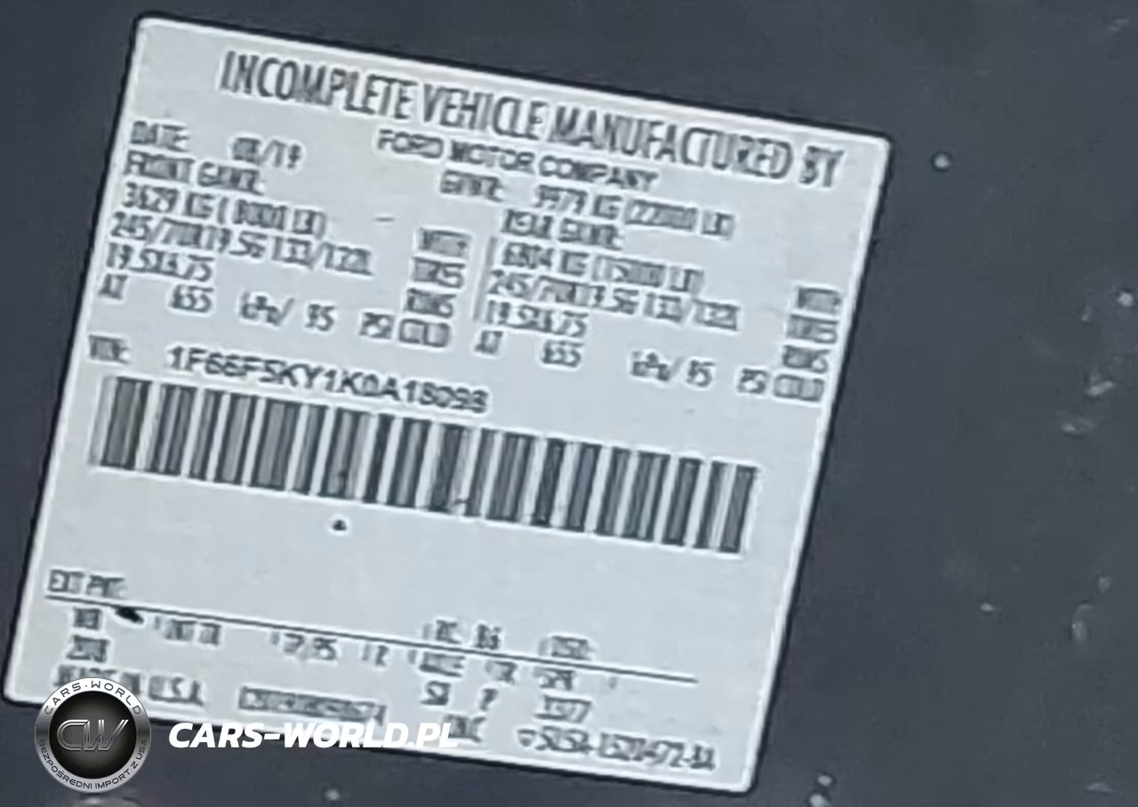 2019 Ford F-59 Commercial Stripped VIN:1F66F5KY1K0A18098 - 8