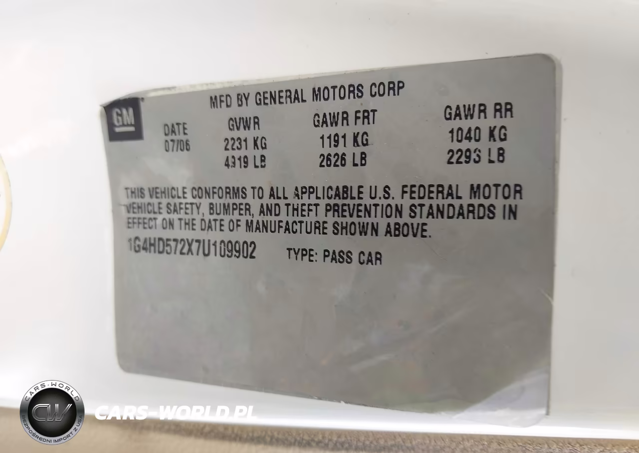 2007 Buick Lucerne Cxl VIN:1G4HD572X7U109902 - 9