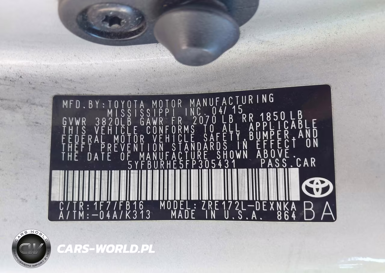 2015 Toyota Corolla Le VIN:5YFBURHE5FP305431 - 9