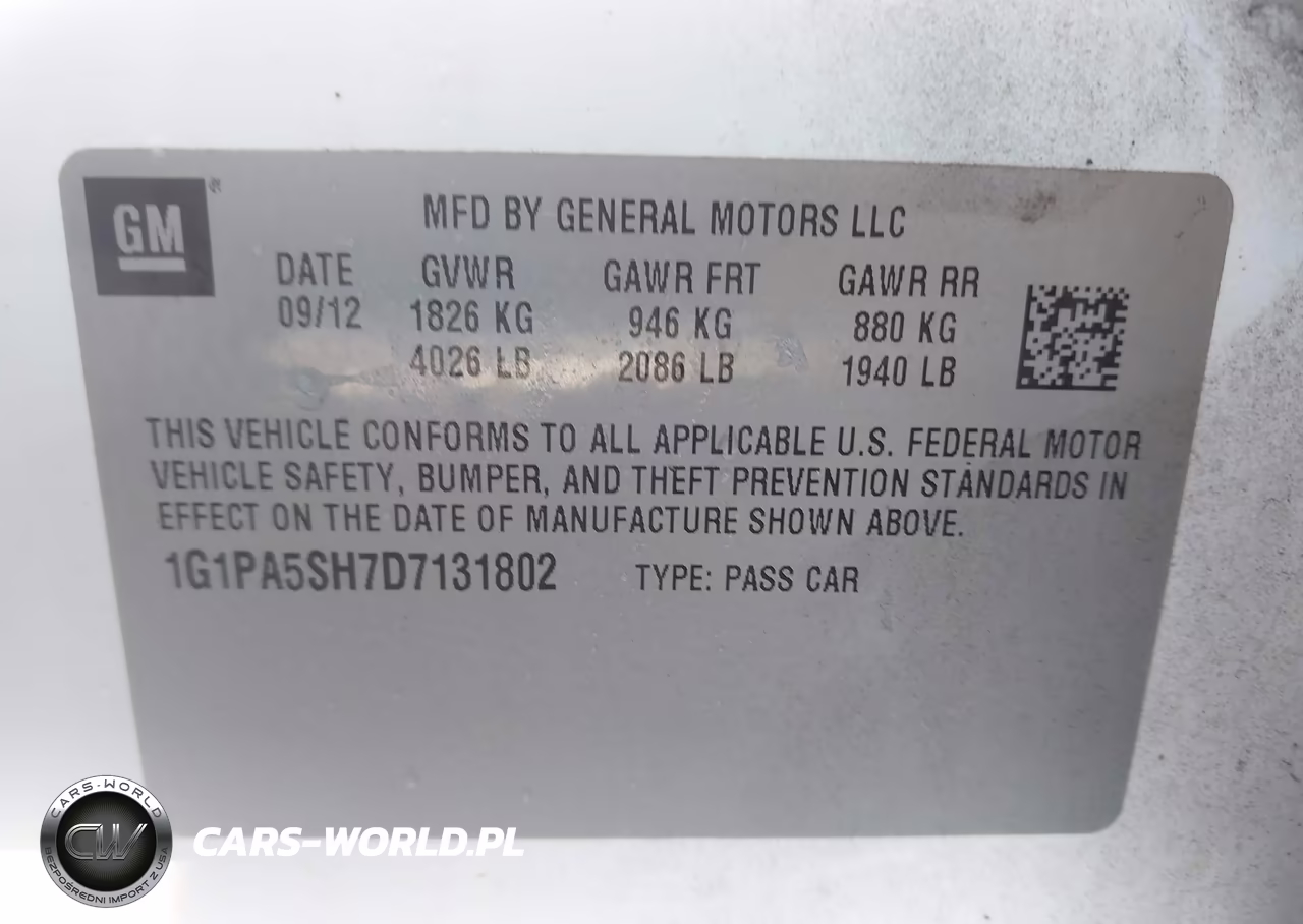 2013 Chevrolet Cruze Ls Auto VIN:1G1PA5SH7D7131802 - 9