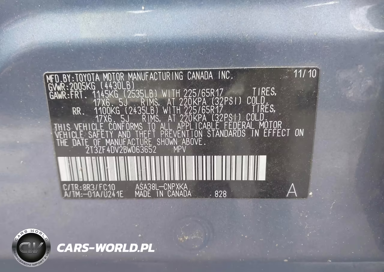 2011 Toyota Rav4 VIN:2T3ZF4DV2BW063652 - 9