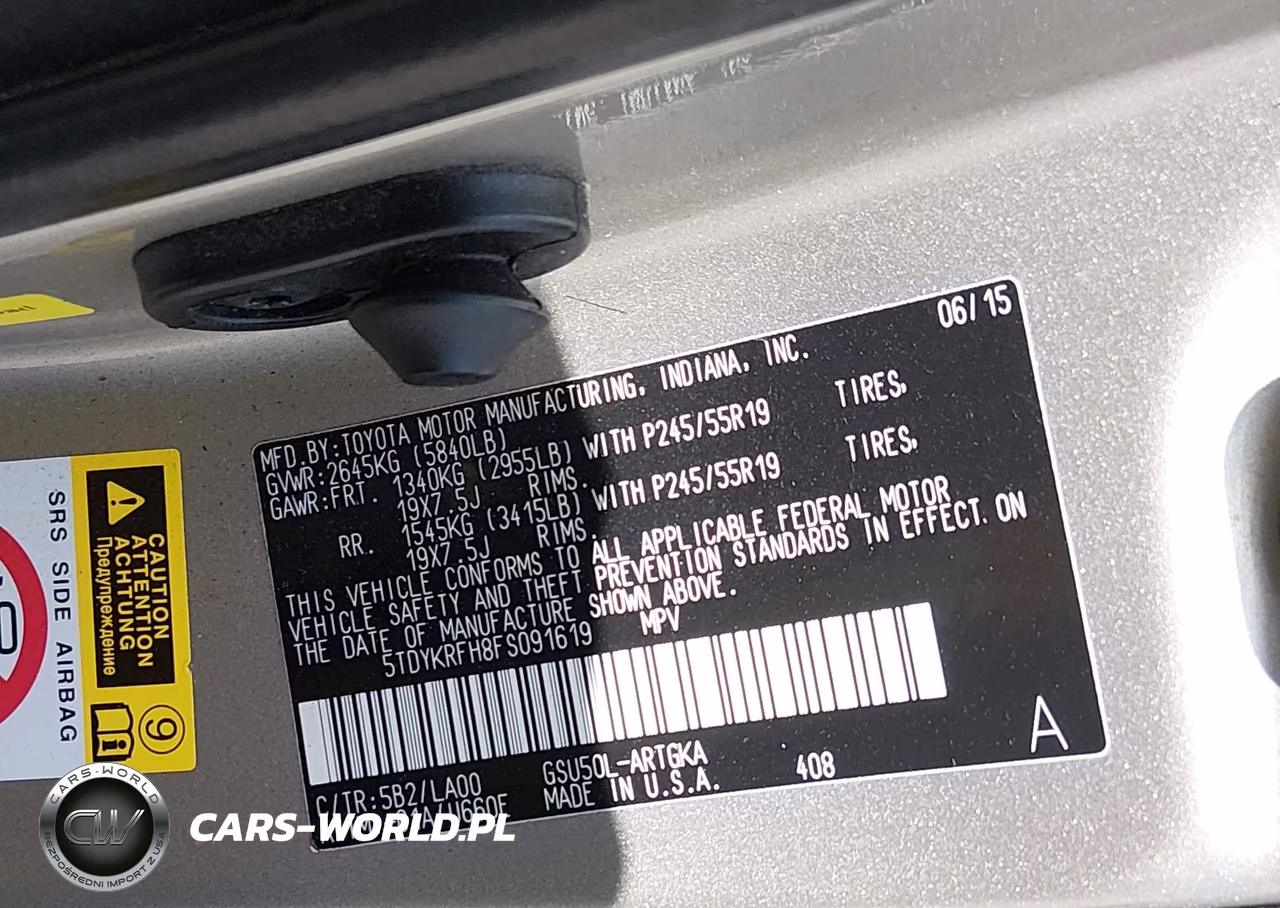2015 Toyota Highlander Limited V6 VIN:5TDYKRFH8FS091619 - 9