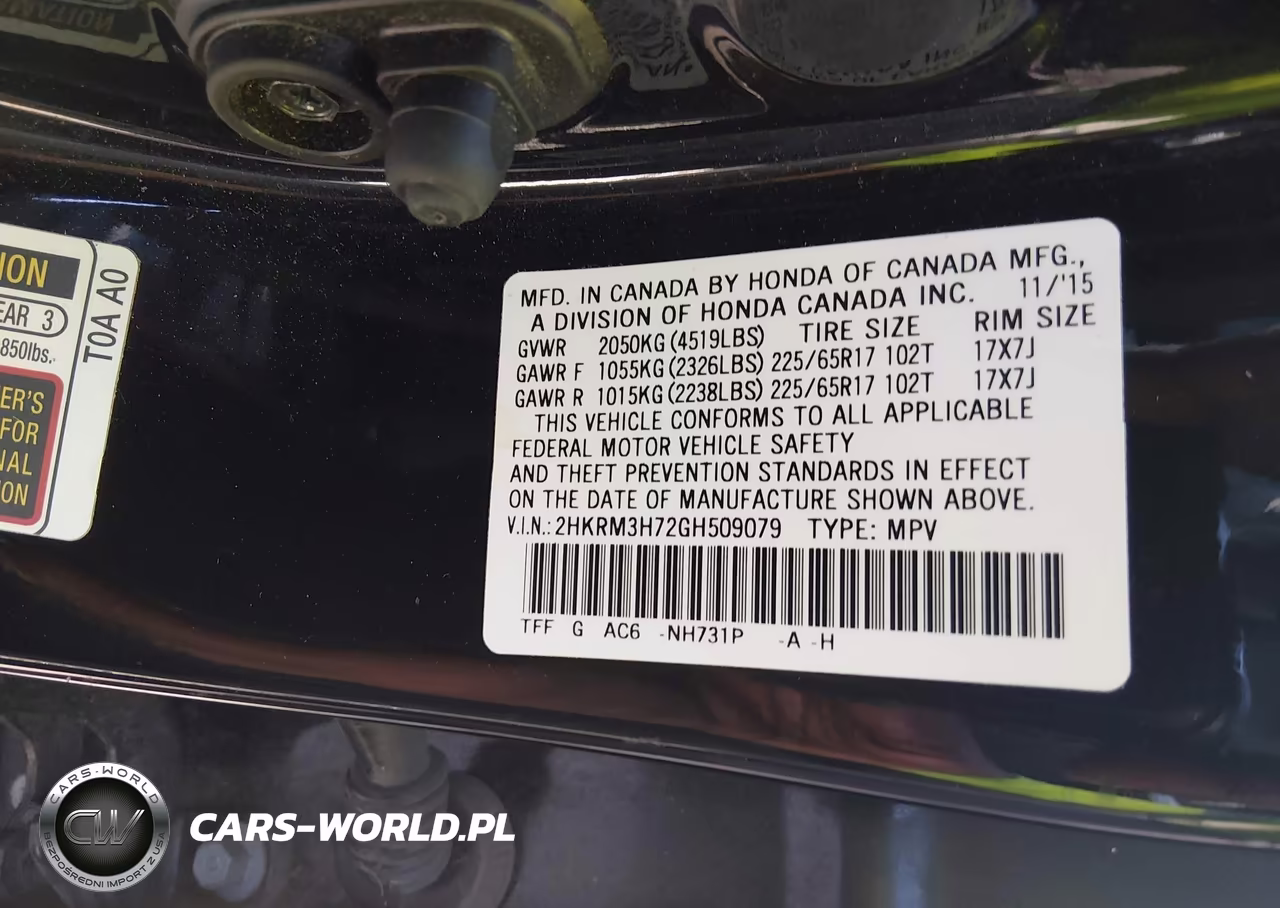 2016 Honda Cr-V Ex-L VIN:2HKRM3H72GH509079 - 9