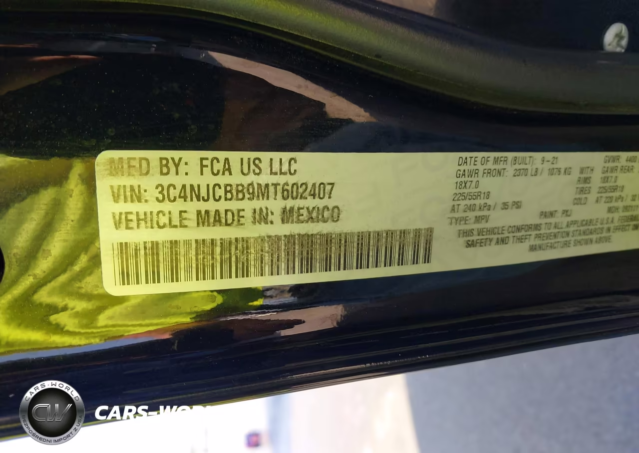 2021 Jeep Compass Altitude Fwd VIN:3C4NJCBB9MT602407 - 9