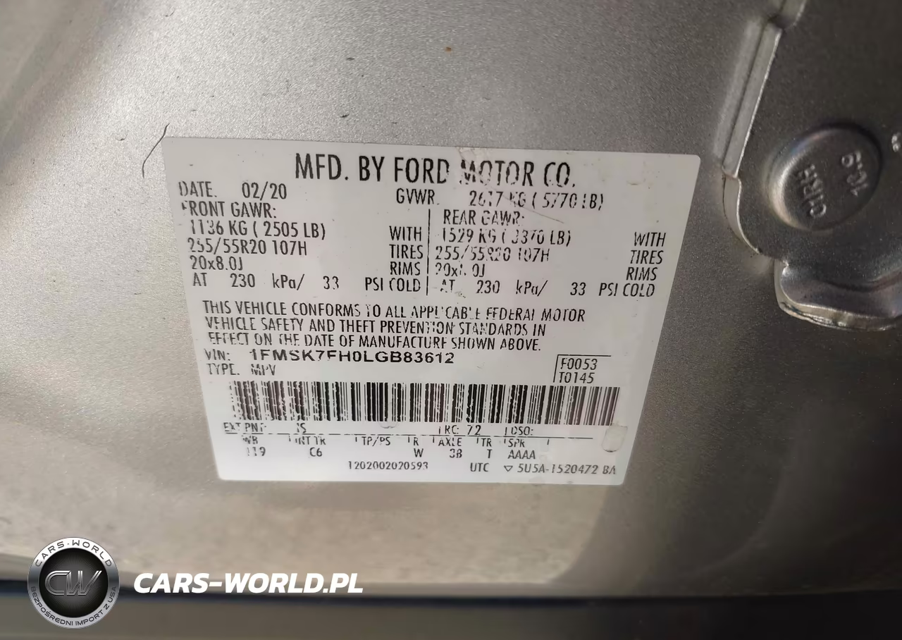 2020 Ford Explorer Limited VIN:1FMSK7FH0LGB83612 - 9
