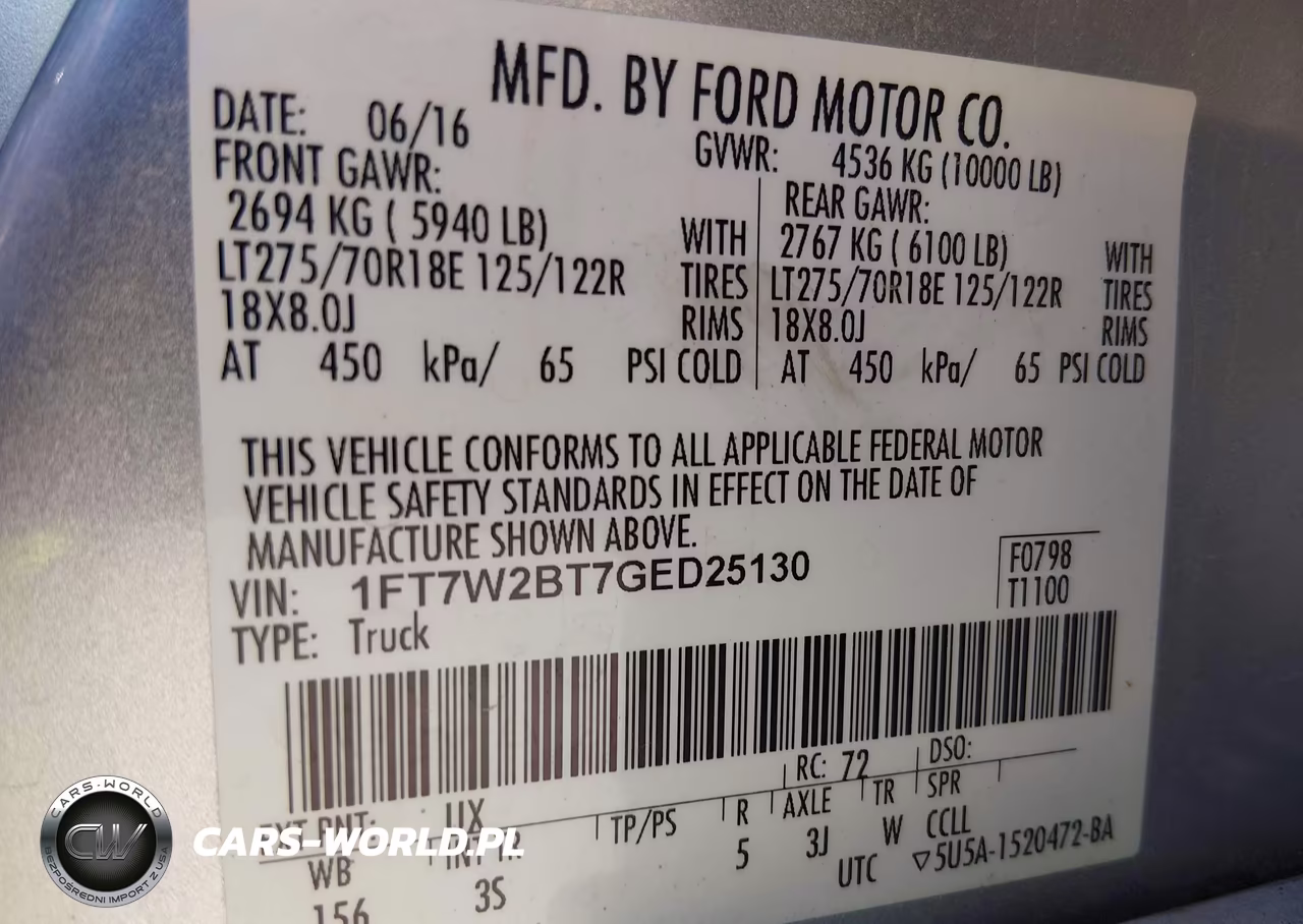 2016 Ford F-250 Xlt VIN:1FT7W2BT7GED25130 - 9