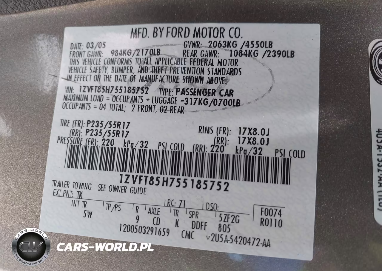 2005 Ford Mustang Gt VIN:1ZVFT85H755185752 - 9