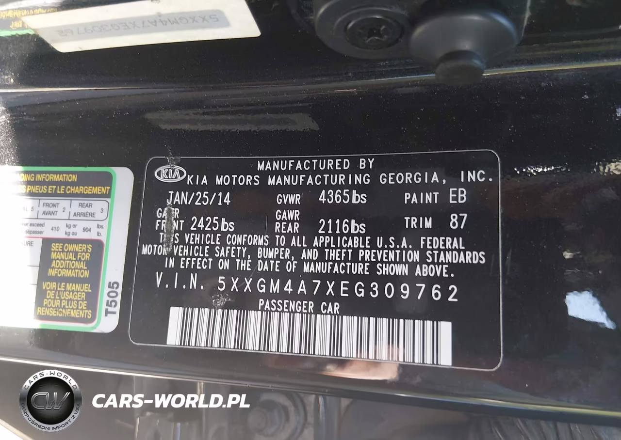 2014 Kia Optima Lx VIN:5XXGM4A7XEG309762 - 9