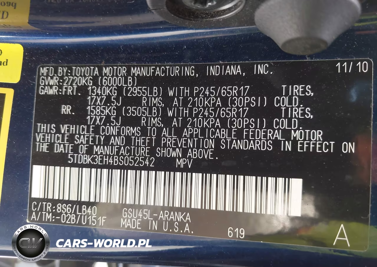 2011 Toyota Highlander Se V6 VIN:5TDBK3EH4BS052542 - 9