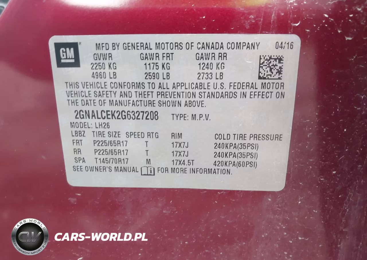 2016 Chevrolet Equinox Lt VIN:2GNALCEK2G6327208 - 9