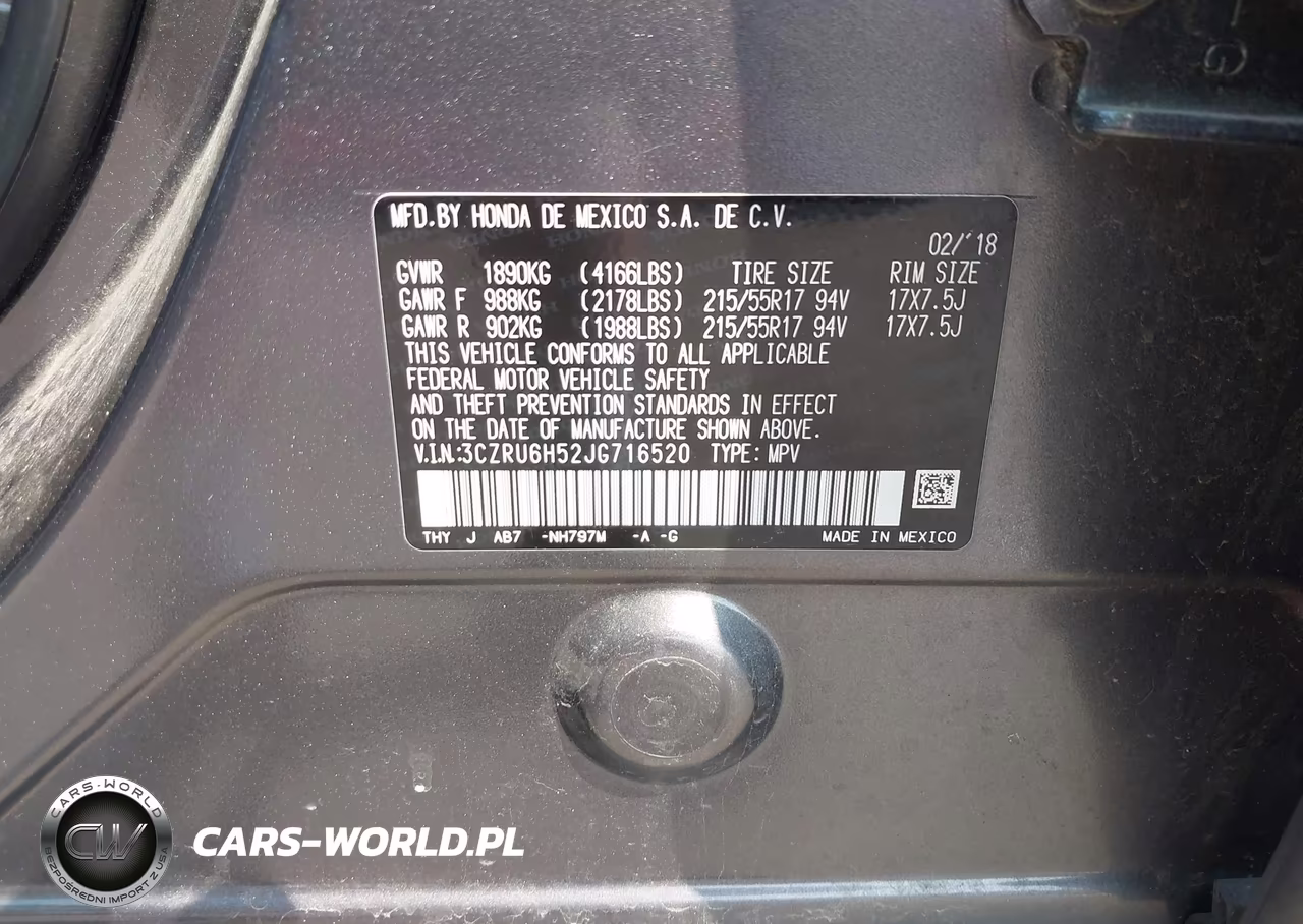 2018 Honda Hr-V Ex VIN:3CZRU6H52JG716520 - 9