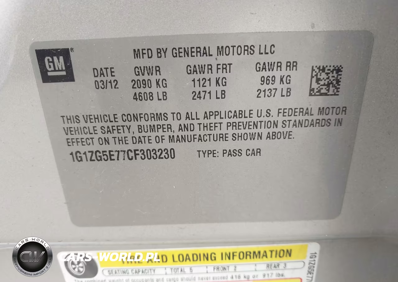 2012 Chevrolet Malibu 2Lz VIN:1G1ZG5E77CF303230 - 9