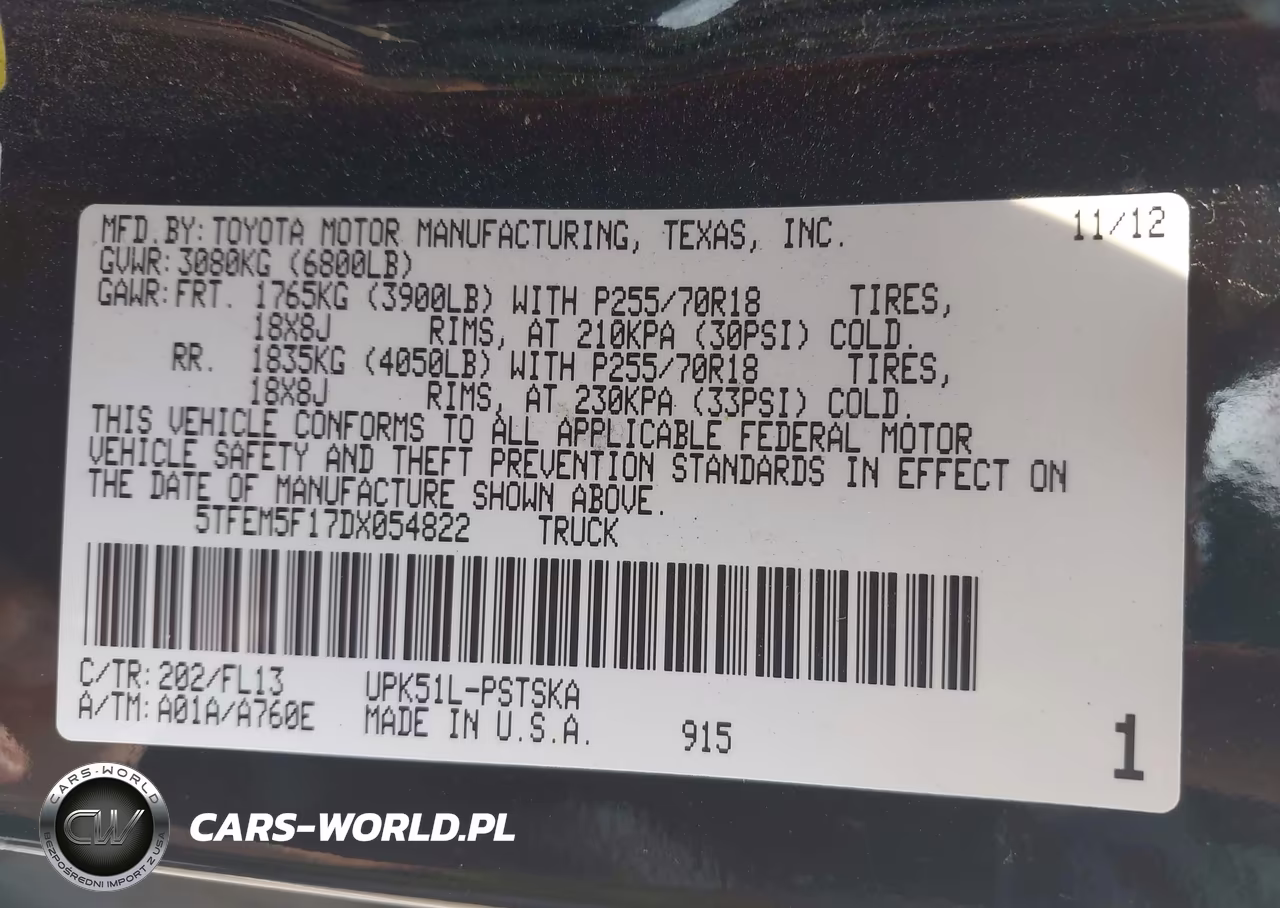 2013 Toyota Tundra Grade 4.6L V8 VIN:5TFEM5F17DX054822 - 9