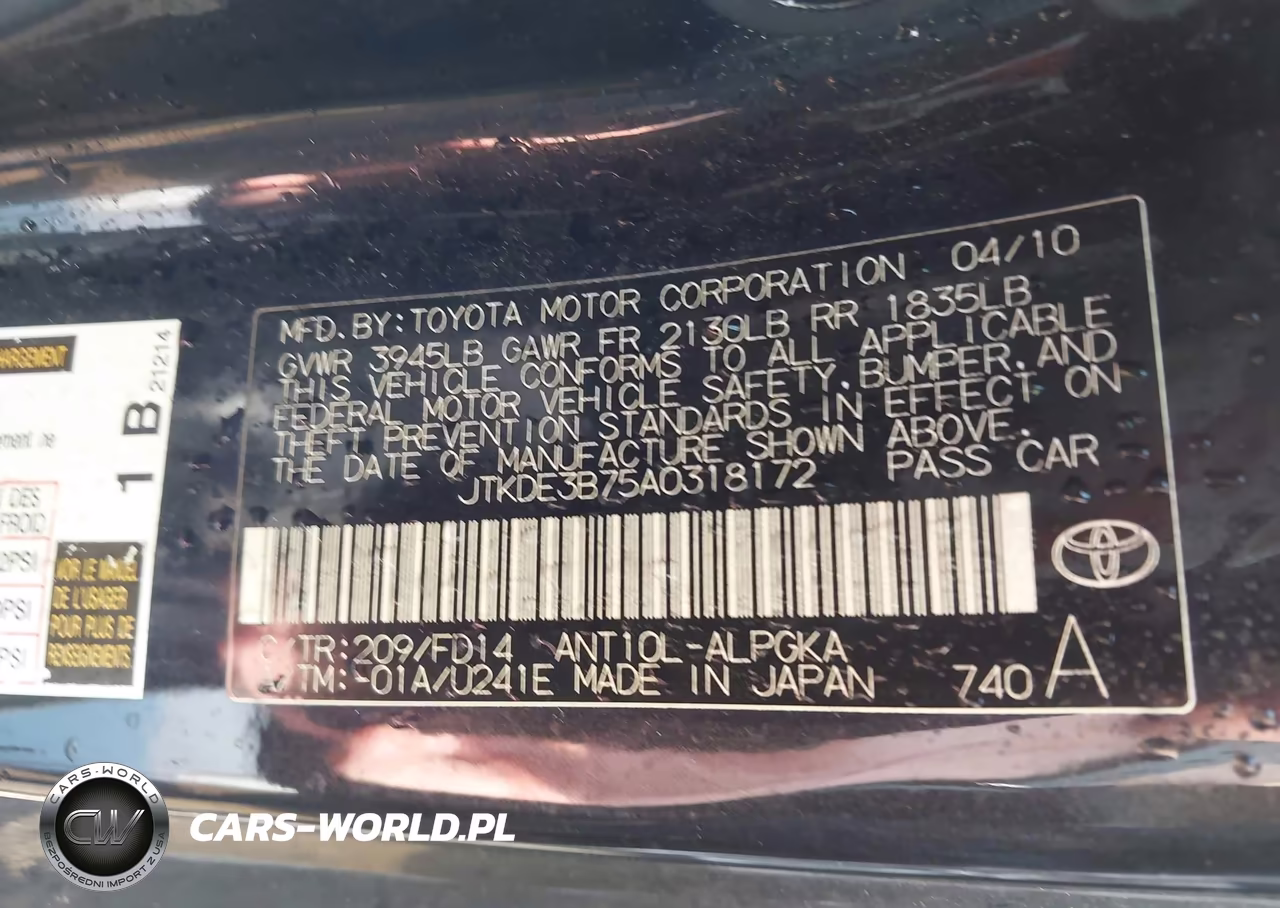 2010 Scion Tc VIN:JTKDE3B75A0318172 - 9