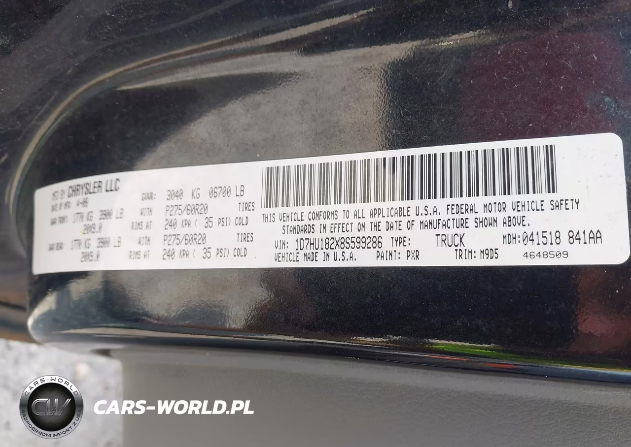 2008 Dodge Ram 1500 Slt VIN:1D7HU182X8S599286 - 9